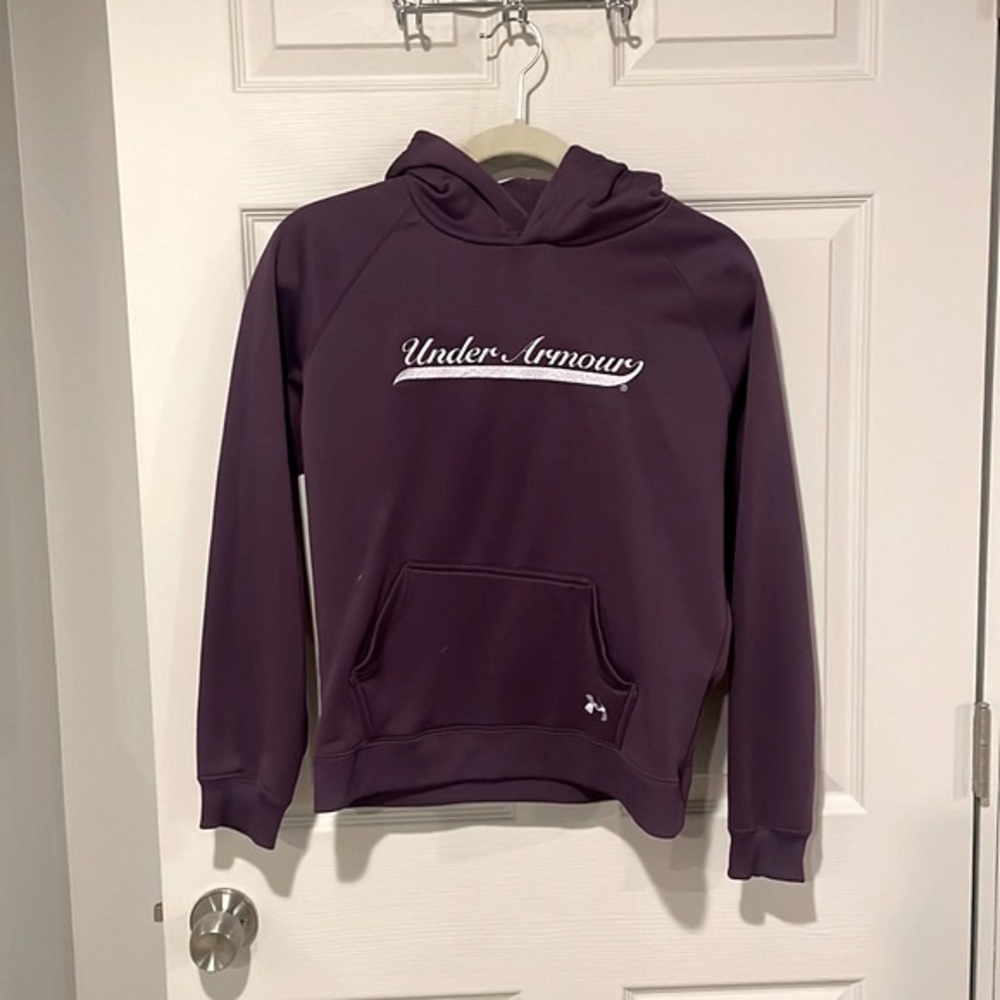 Under Armour Purple Logo Hoodie Sweatshirt Size S